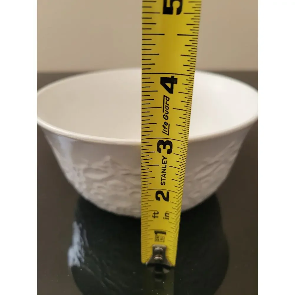 Gibson Elite Pasta Bowl Adults 6in White Raised Floral Elegance Ceramic Bowl